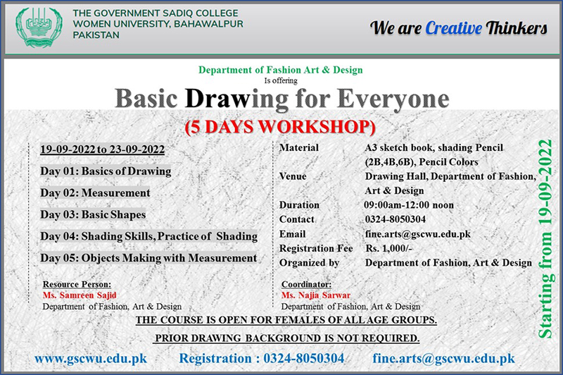 Basic Drawing for Everyone (05 Days Workshop)
