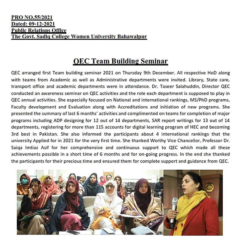 QEC Team Building Seminar